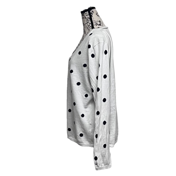 vtg Y2k Tommy Hilfiger XL Sweater White Polka Dot Retro Pinup Rockabilly Preppy - Picture 4 of 11